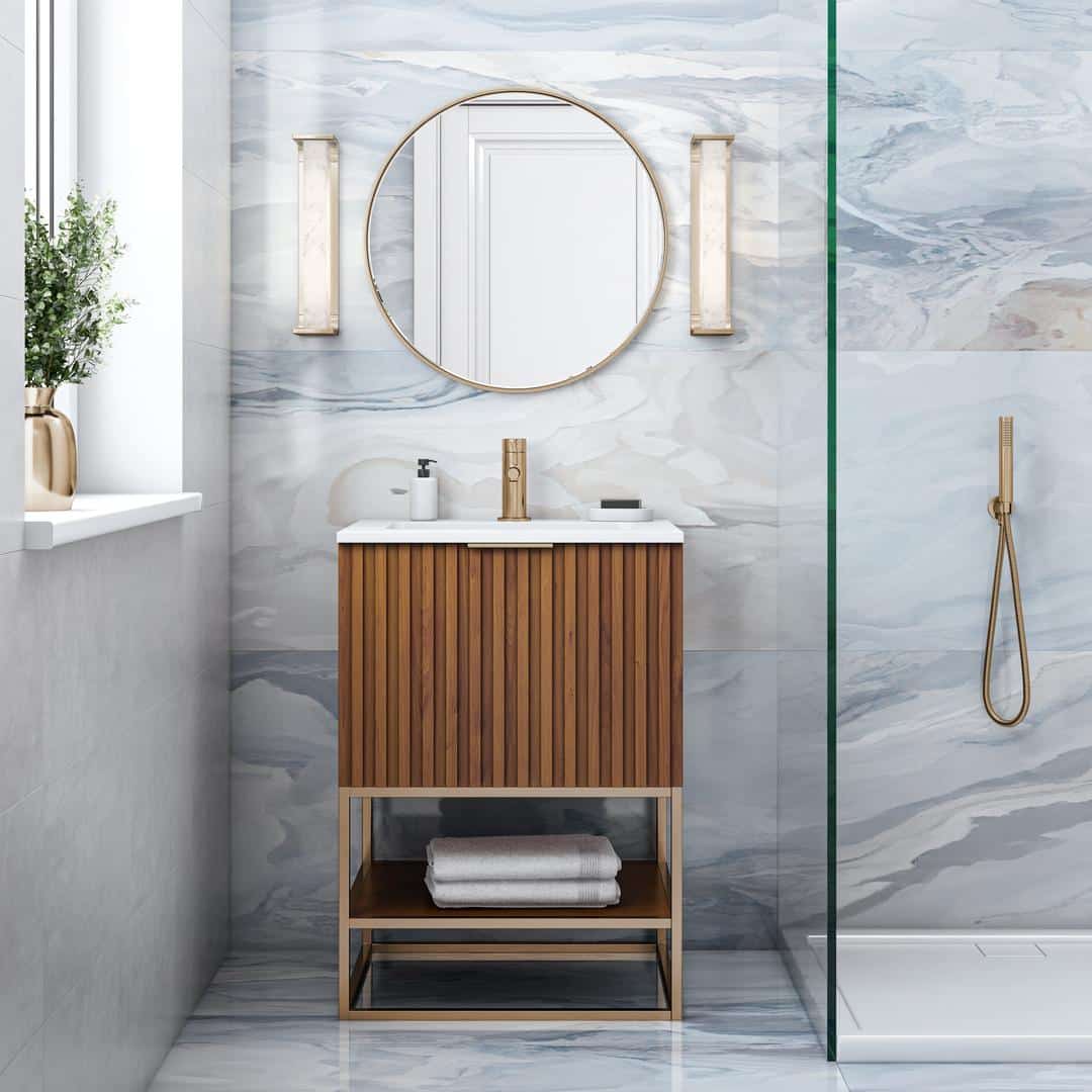 thumbnail image 2 of Bathroom Vanity With Sink Combo, 24 Inch Bathroom Storage Vanity With 2 of 14